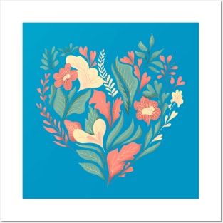 Floral Heart Posters and Art